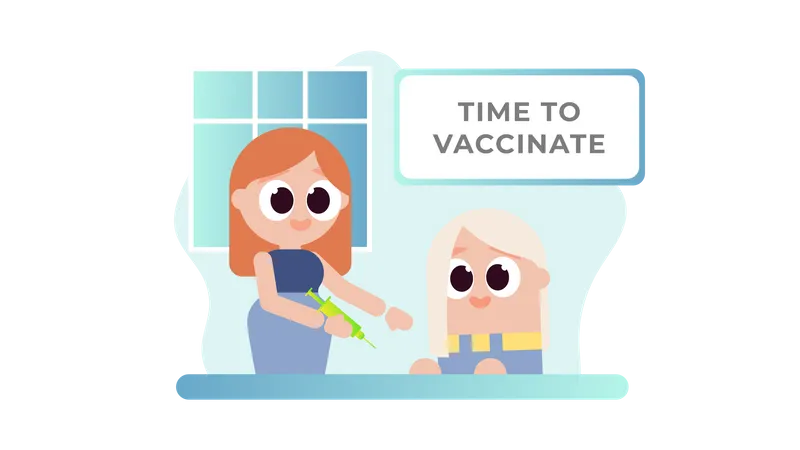 Hora de vacinar crianças  Ilustração