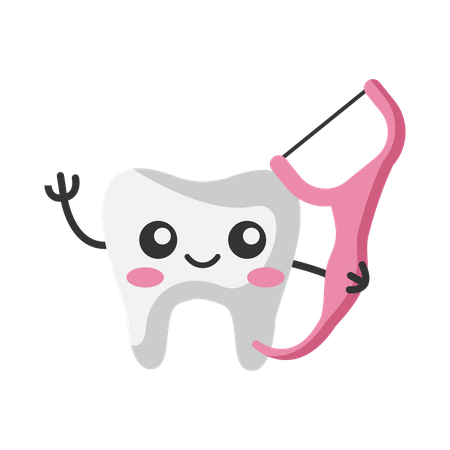 Hora de usar fio dental  Ilustração