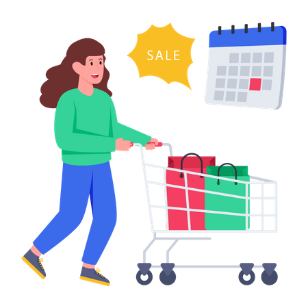 Calendario de venta de compras  Ilustración