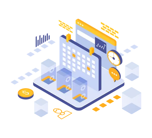 Horario comercial  Ilustración