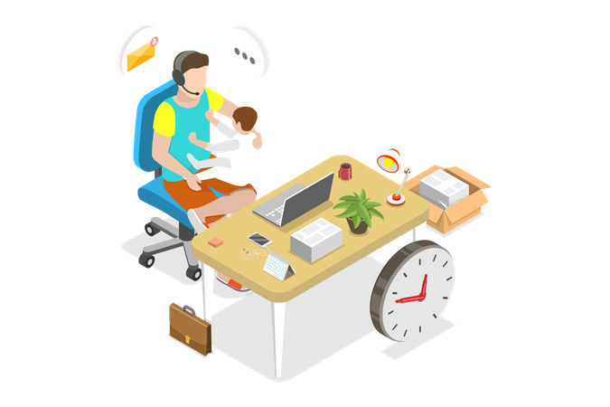 Horario de trabajo flexible  Ilustración