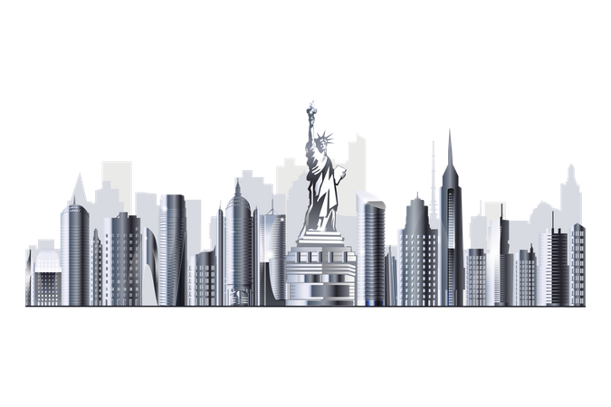 Horizonte de nueva york  Ilustración