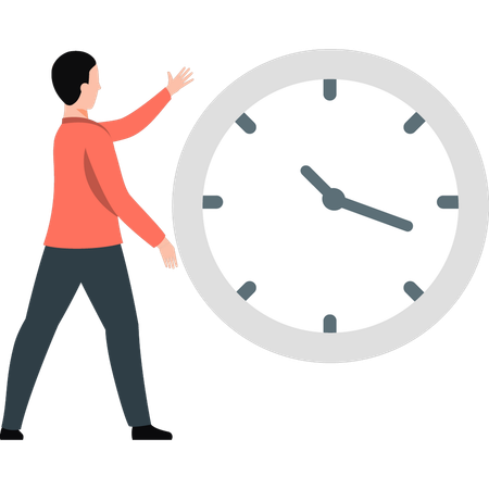 Homme présentant l'horloge  Illustration