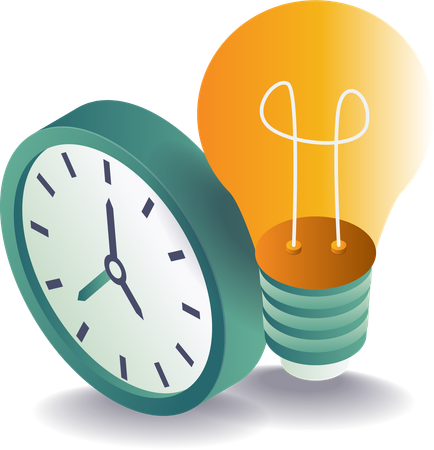 Horloge avec ampoule  Illustration