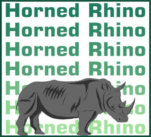 Horned rhino  Illustration