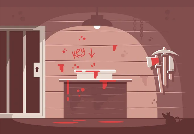 Horror themed escape room  Illustration