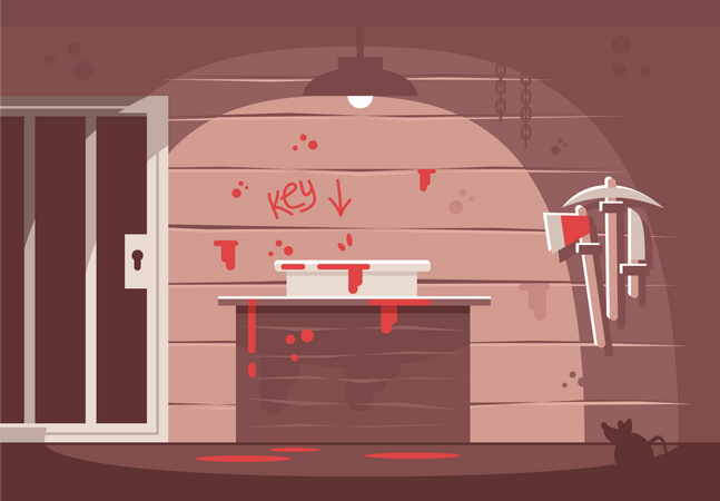 Horror themed escape room  Illustration