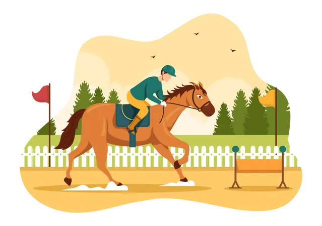 Horse Hurdle Races  Illustration