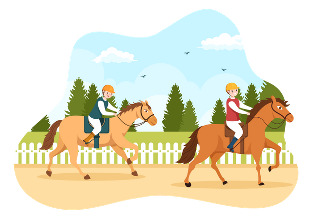 Horse Hurdle Races  Illustration