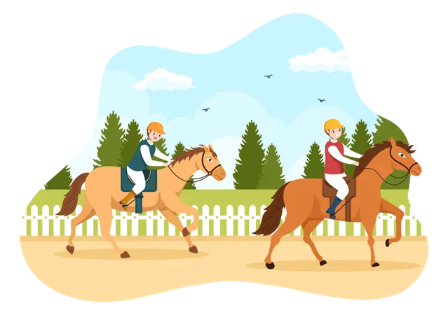 Horse Hurdle Races  Illustration