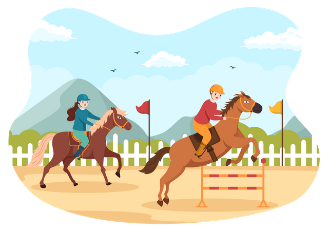 Horse Hurdle Races  Illustration