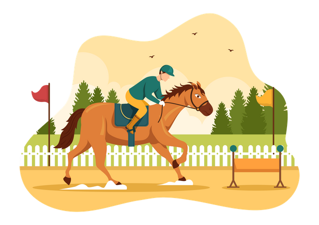 Horse Hurdle Races  Illustration