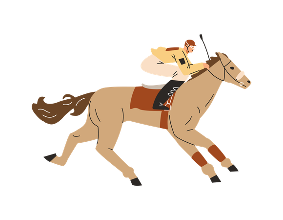 Horse Jockey riding Horse  Illustration