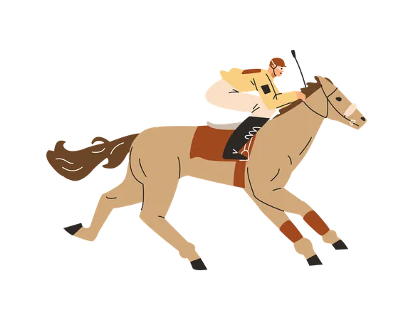 Horse Jockey riding Horse  Illustration