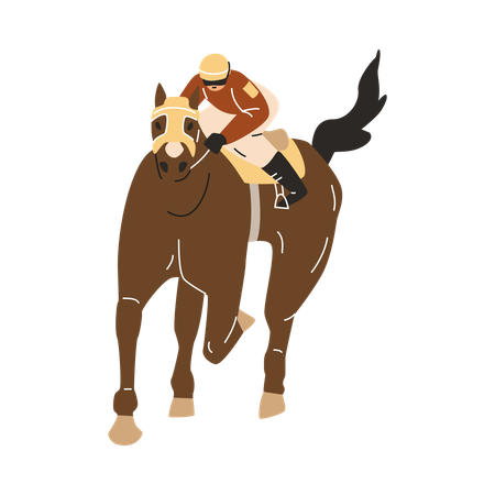 Horse Jockey riding Horse  Illustration