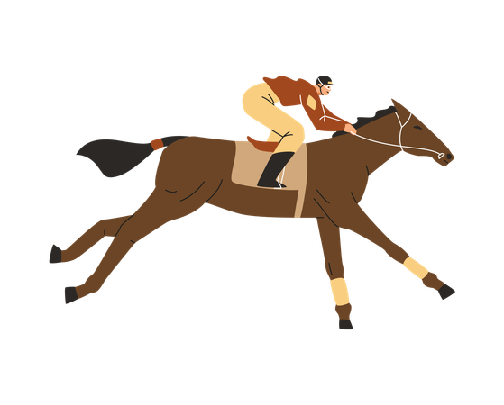 Horse Jockey riding Horse  Illustration