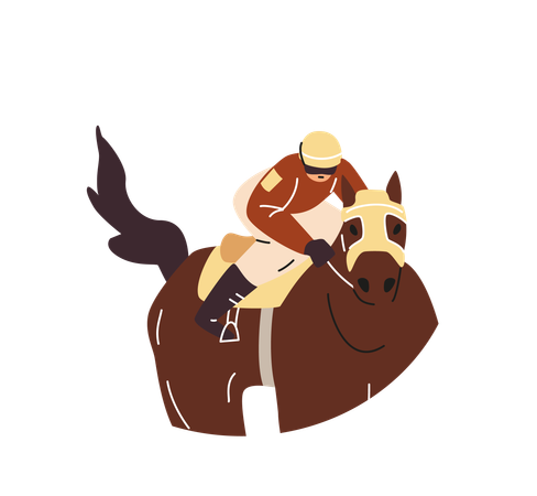 Horse Jockey riding Horse  Illustration