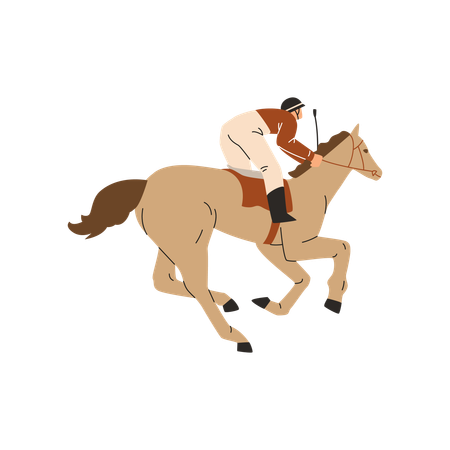 Horse Jockey riding Horse  Illustration