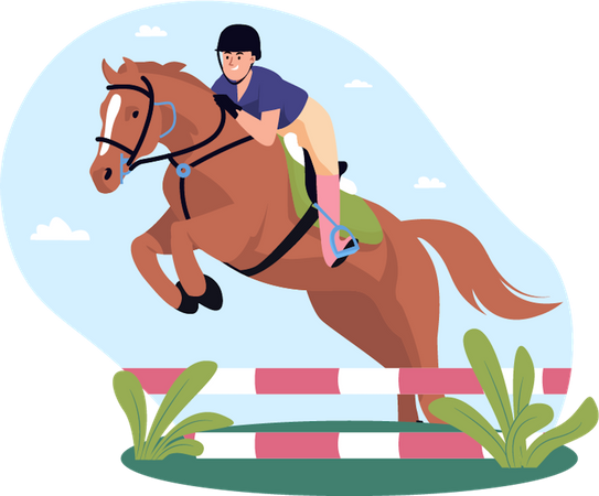 Horse Jumping  Illustration