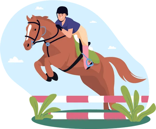 Horse Jumping  Illustration