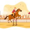 illustrations for horse jumping hurdle