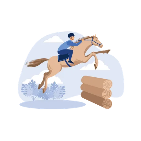 Horse Jumping Hurdle  Illustration