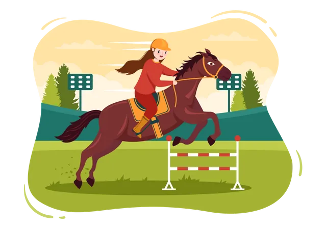 Horse Jumping Hurdle  Illustration