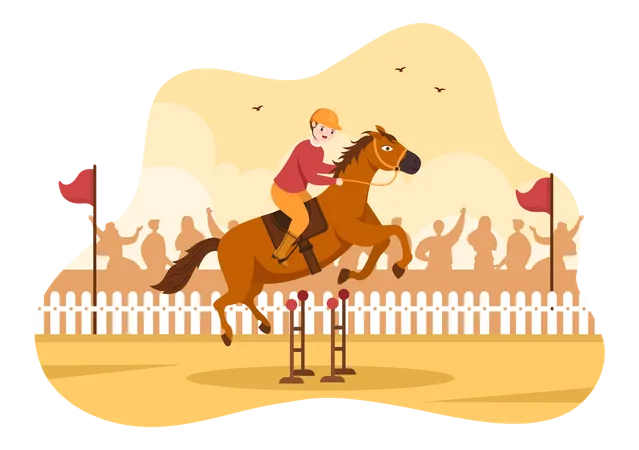 Horse Jumping Hurdle  Illustration