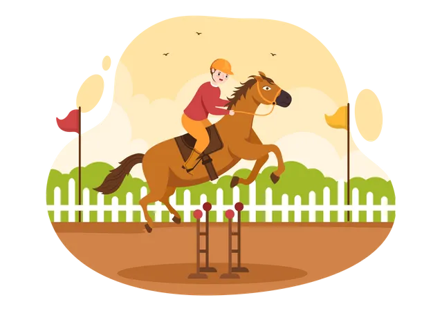 Horse Jumping Hurdle  Illustration