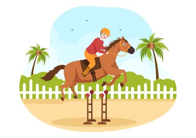 Horse Jumping Hurdle  Illustration