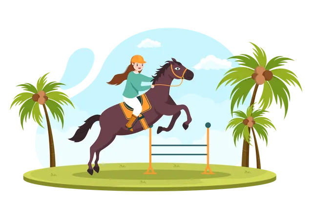 Horse Jumping Hurdle  Illustration