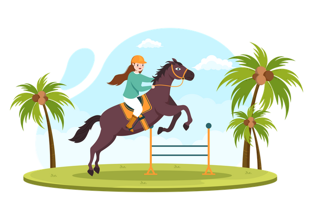 Horse Jumping Hurdle  Illustration