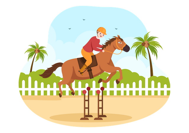 Horse Jumping Hurdle  Illustration