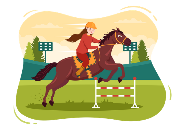 Horse Jumping Hurdle  Illustration