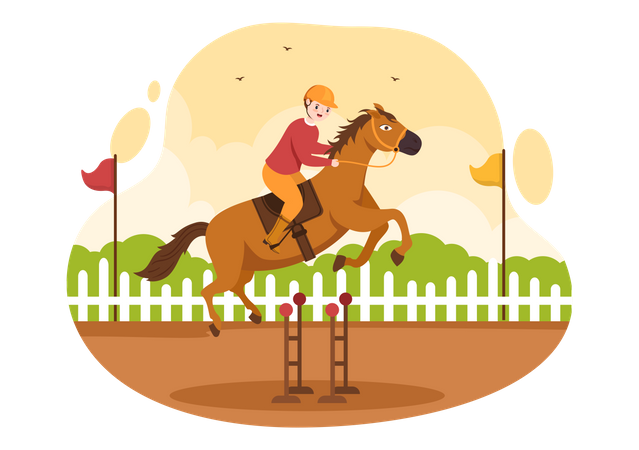Horse Jumping Hurdle  Illustration