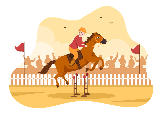 Horse Jumping Hurdle  Illustration