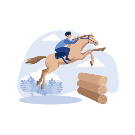 Horse Jumping Hurdle  Illustration