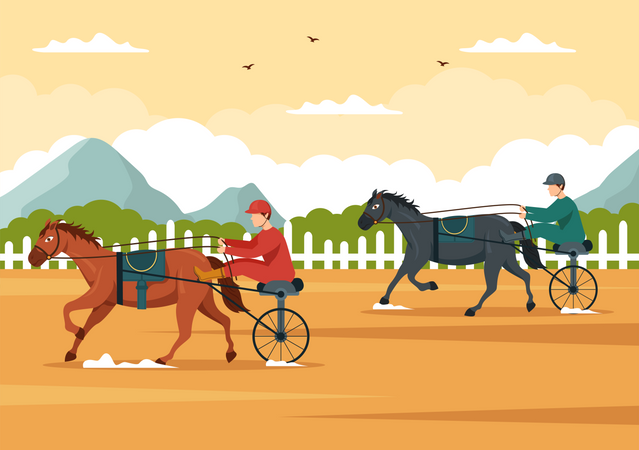 Horse Race Illustration