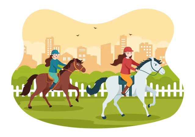 Horse Racing  Illustration