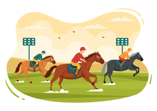 Horse Racing Competition Illustration
