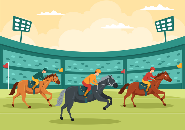 Horse Racing Competition  Illustration