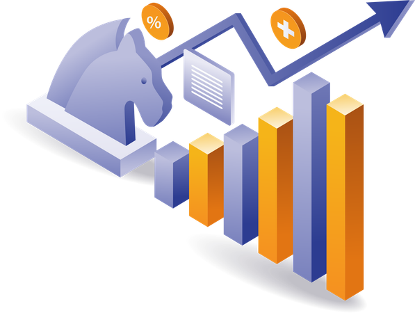 Horse strategy for business development  Illustration