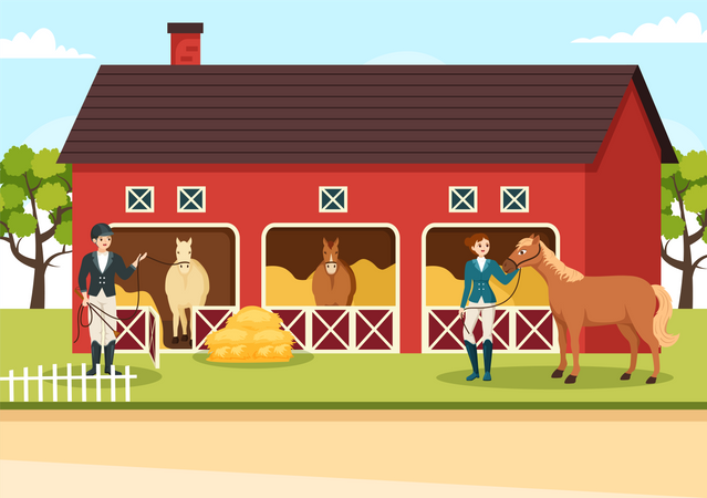 Horse Train Illustration