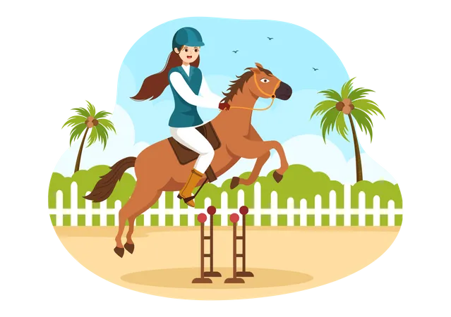 Horse Trainer train to horse Illustration