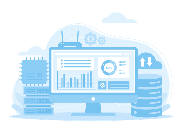 Hospedagem na web e big data  Ilustração