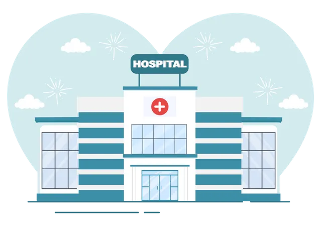 Best Premium Hospital Building for Healthcare Illustration download in PNG  & Vector format