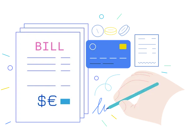 Hospital bill payment by card  Illustration