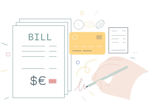 Hospital bill payment by card  Illustration