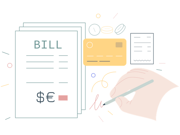 Hospital bill payment by card  Illustration