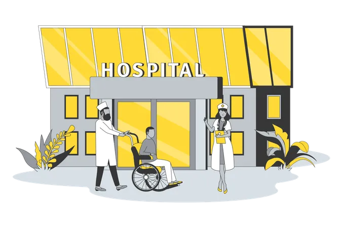 Hospital Building Illustration